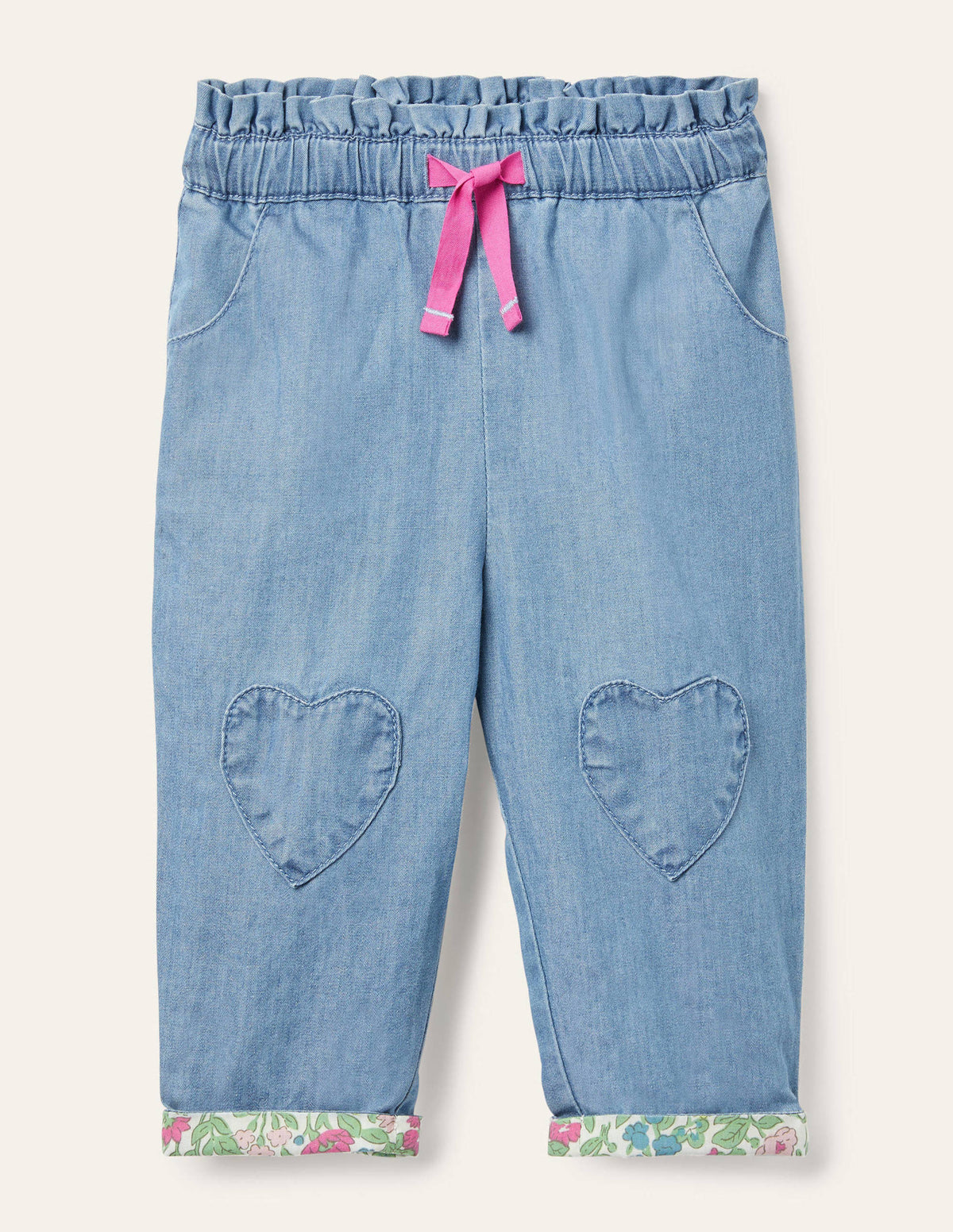 Chambray-Hose zum Hineinschlüpfen-Heller Faux-Uni-1