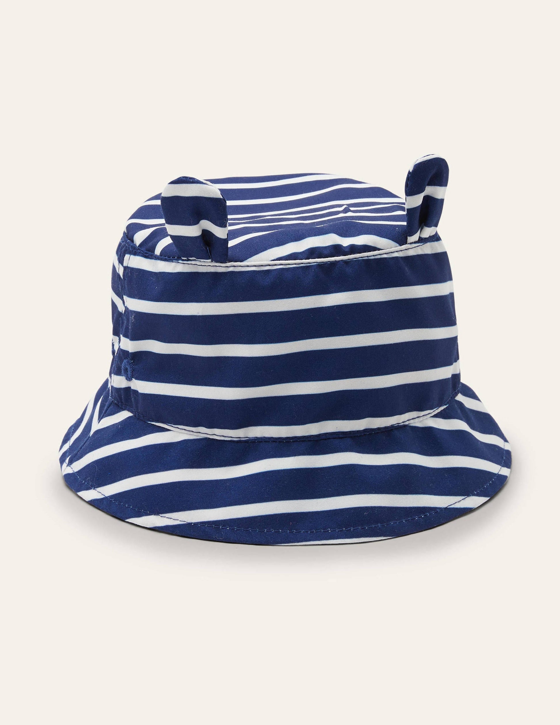 Chapeau tissé fun à rayures-Bleu marine universitaire/ivoire-1