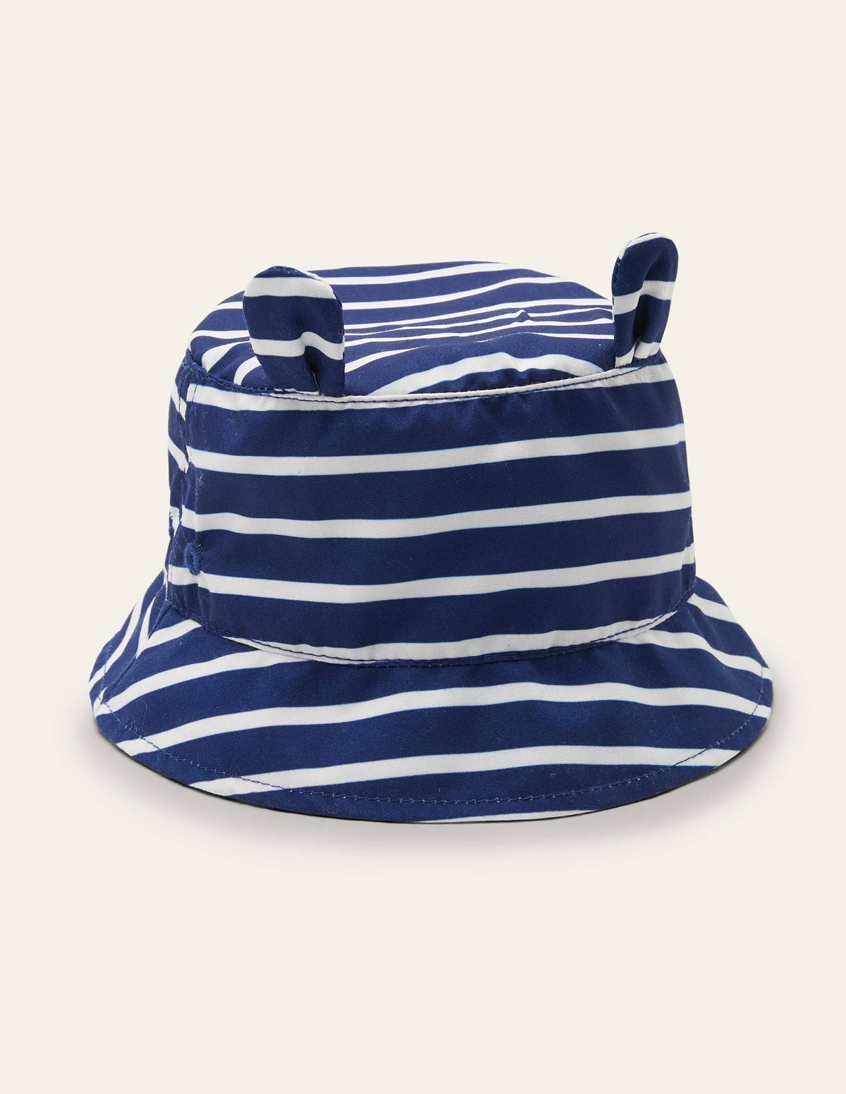 Chapeau tissé fun à rayures-Bleu marine universitaire/ivoire - Image 1