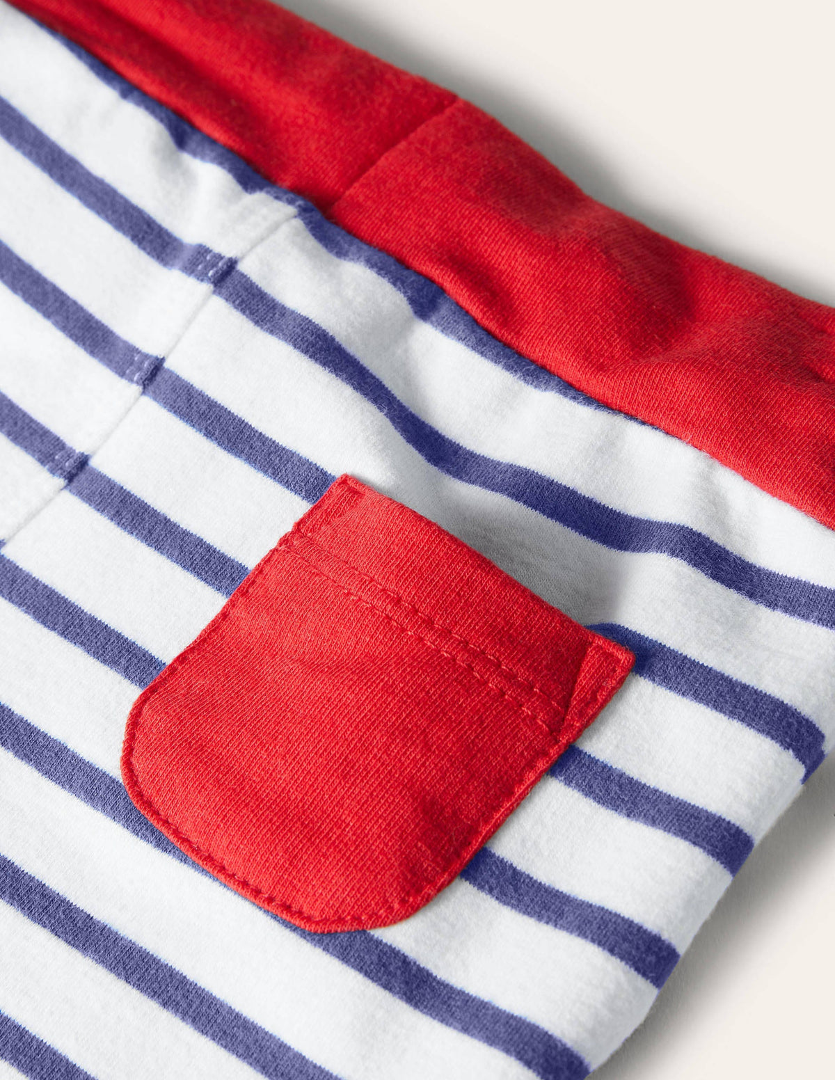 Basic-Jerseyshorts-Naturweiß/Segelblau - Image 3