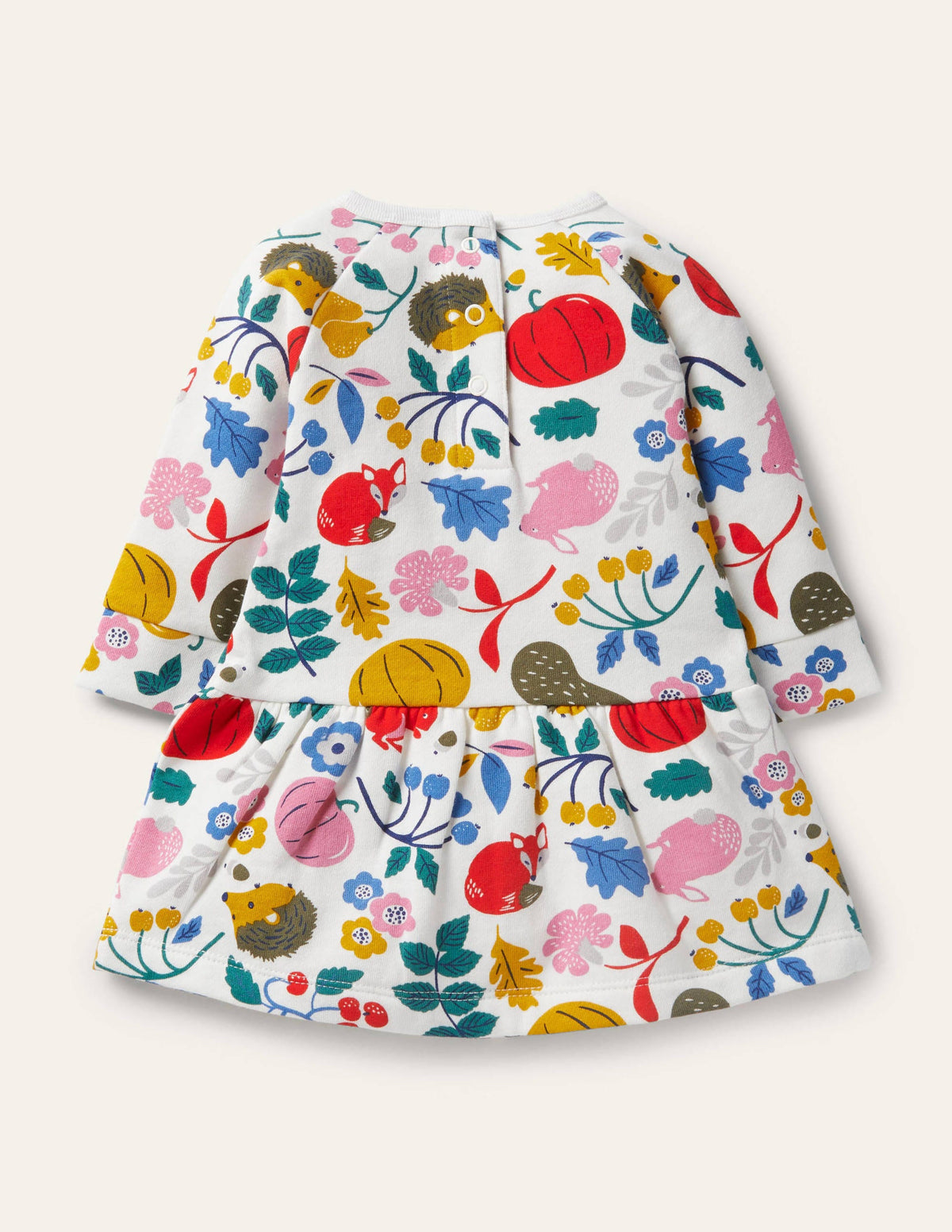 Bequemes Sweatshirt-Kleid-Naturweiß, Waldfreunde-2