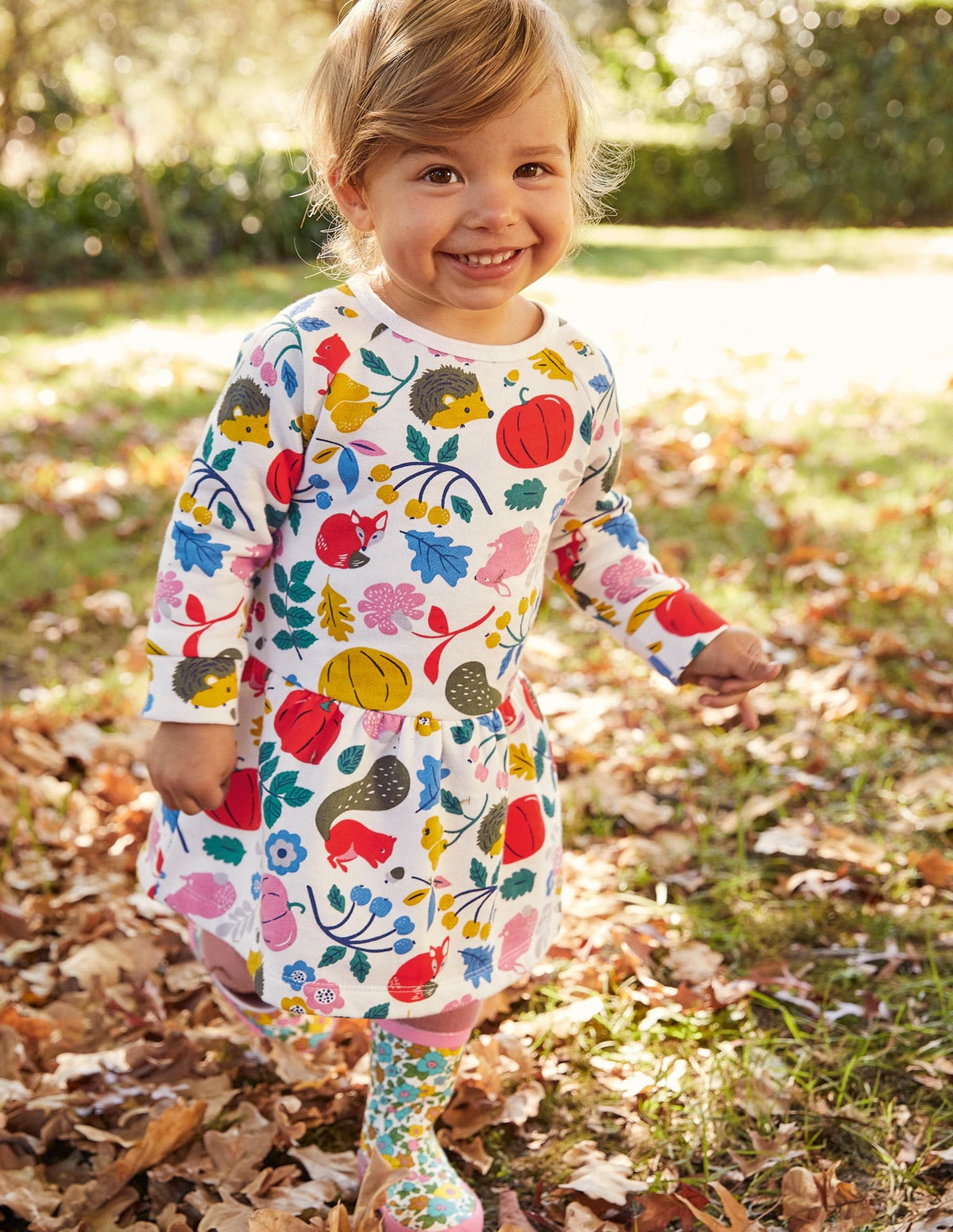 Bequemes Sweatshirt-Kleid-Naturweiß, Waldfreunde-4