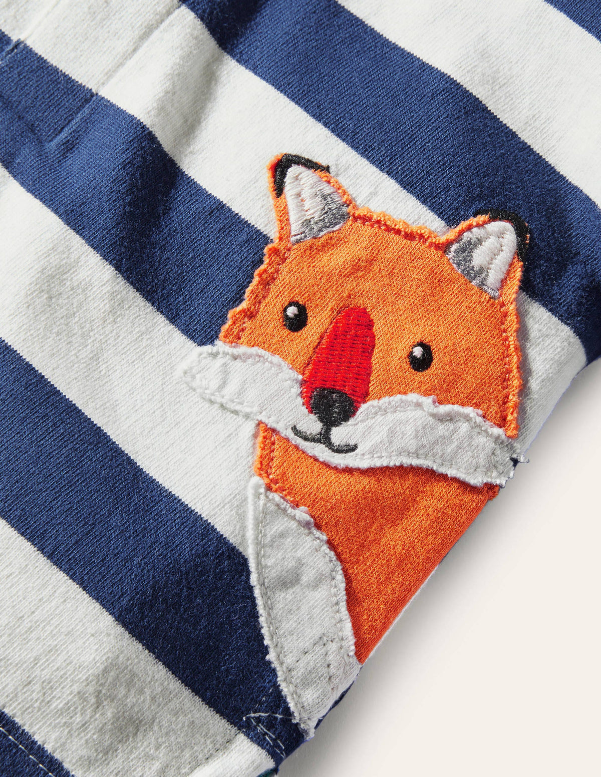Rugby-Oberteil mit Fuchsmotiv-Naturweiß/Segelblau, Füchse-3