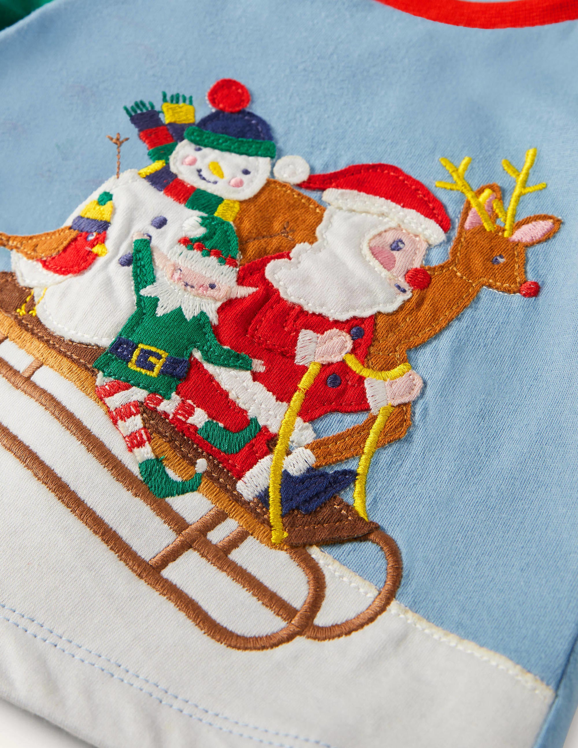 Oberteil mit Weihnachtsmotiv-Surfbrett-Blau, Schlitten - Image 3