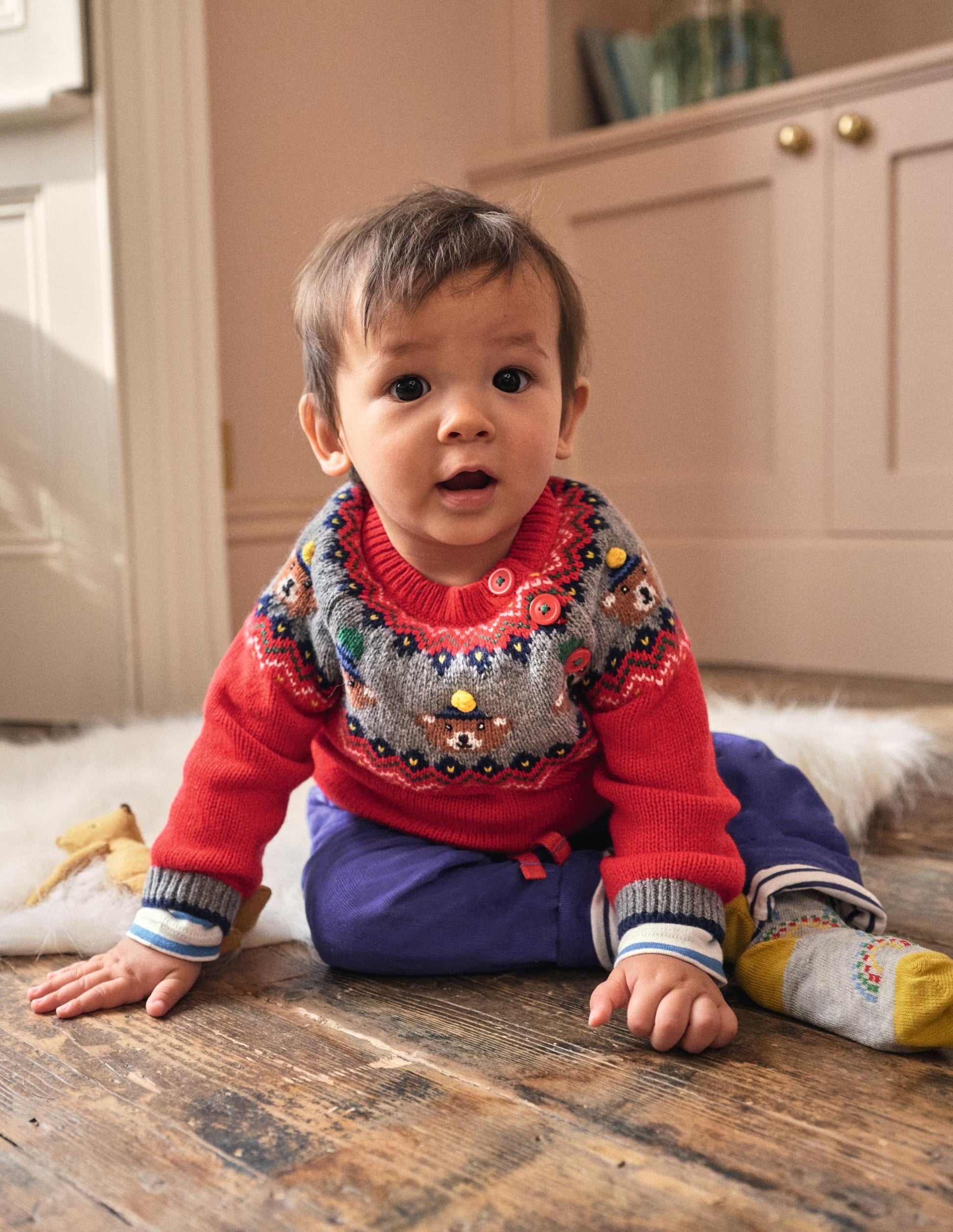 Fair Isle Jumper-Rockabilly Red Bears-4