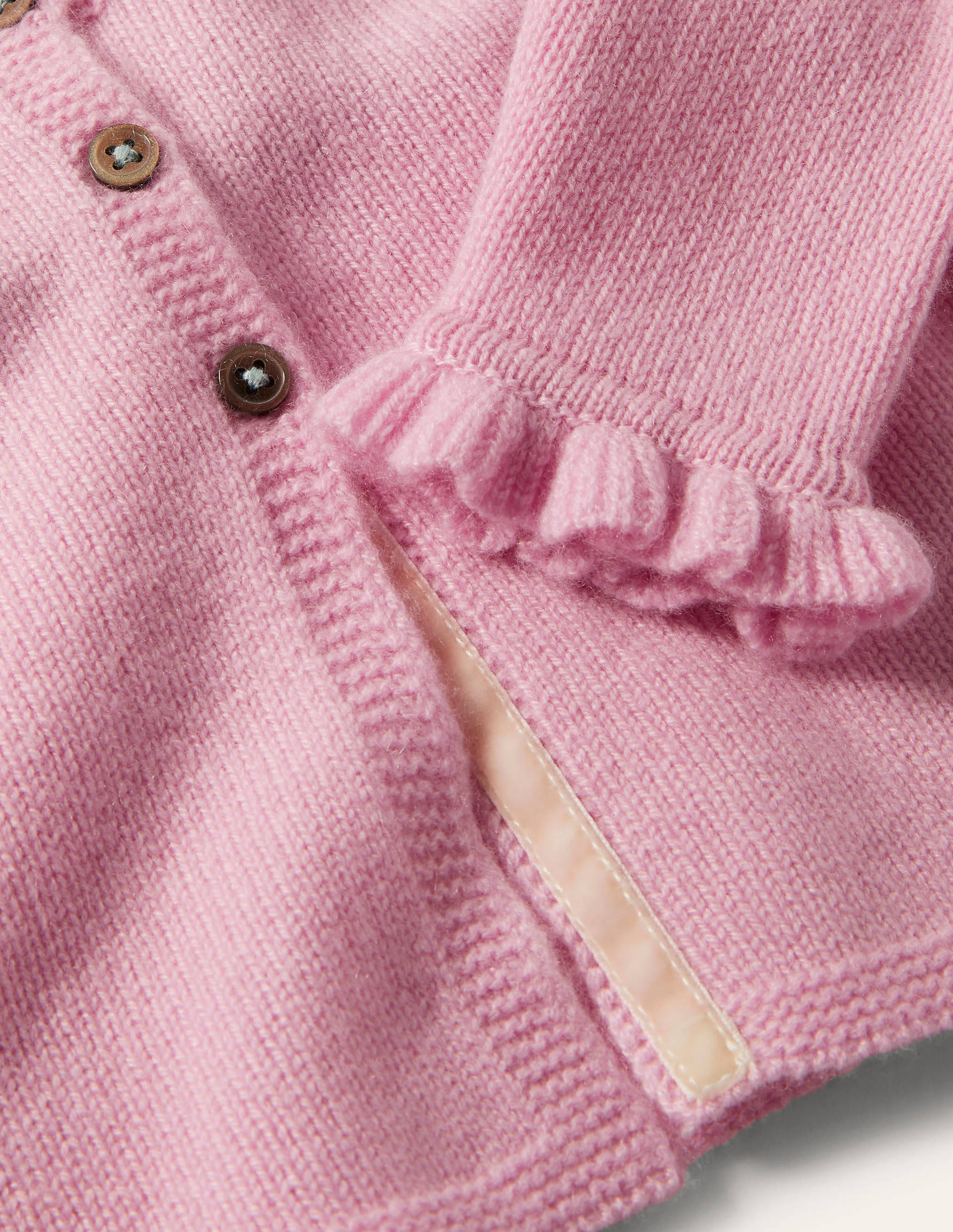 Kaschmircardigan mit Rüschen-Delfinrosa - Image 3