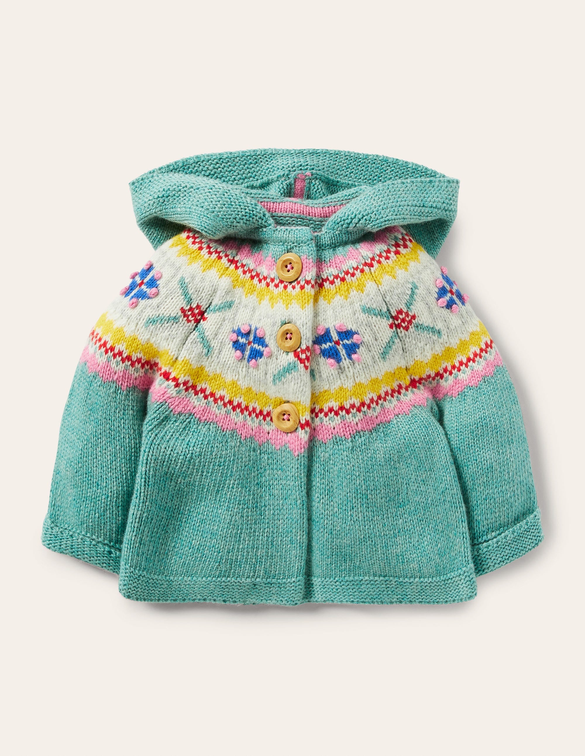 Fair-Isle-Strickjacke-Bachblau - Image 1