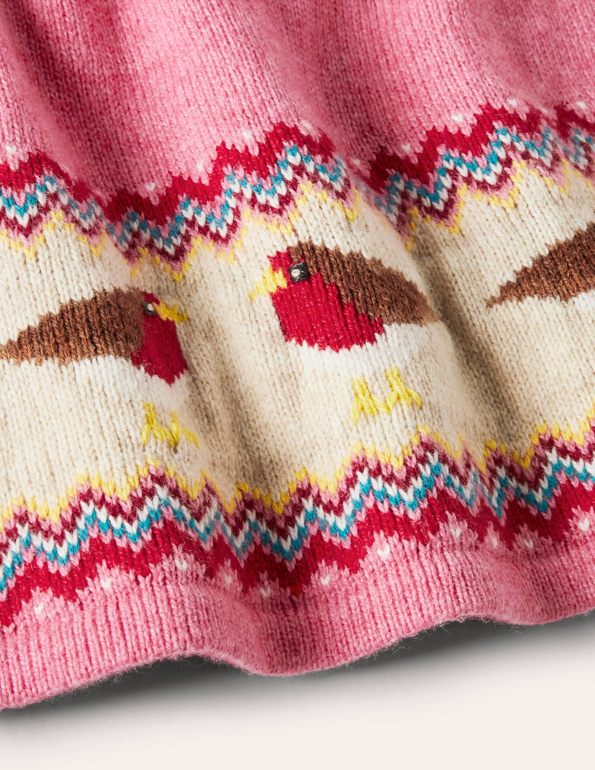 Fair-Isle-Strickkleid-Kirschblütenrosa, Rotkehlchen - Image 3