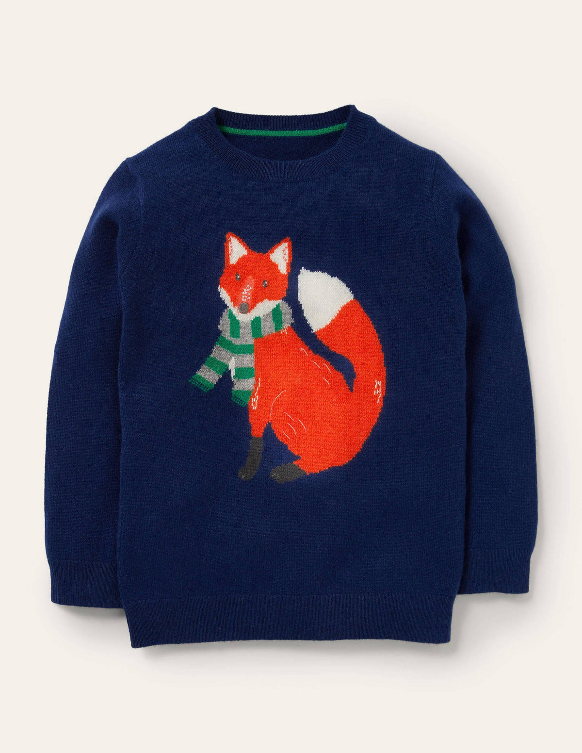 Kaschmirpullover mit Rundhalsausschnitt-Schuluniform-Navy, Fuchs-1