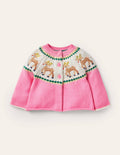 Gilet à motif jacquard-Renne rose formica