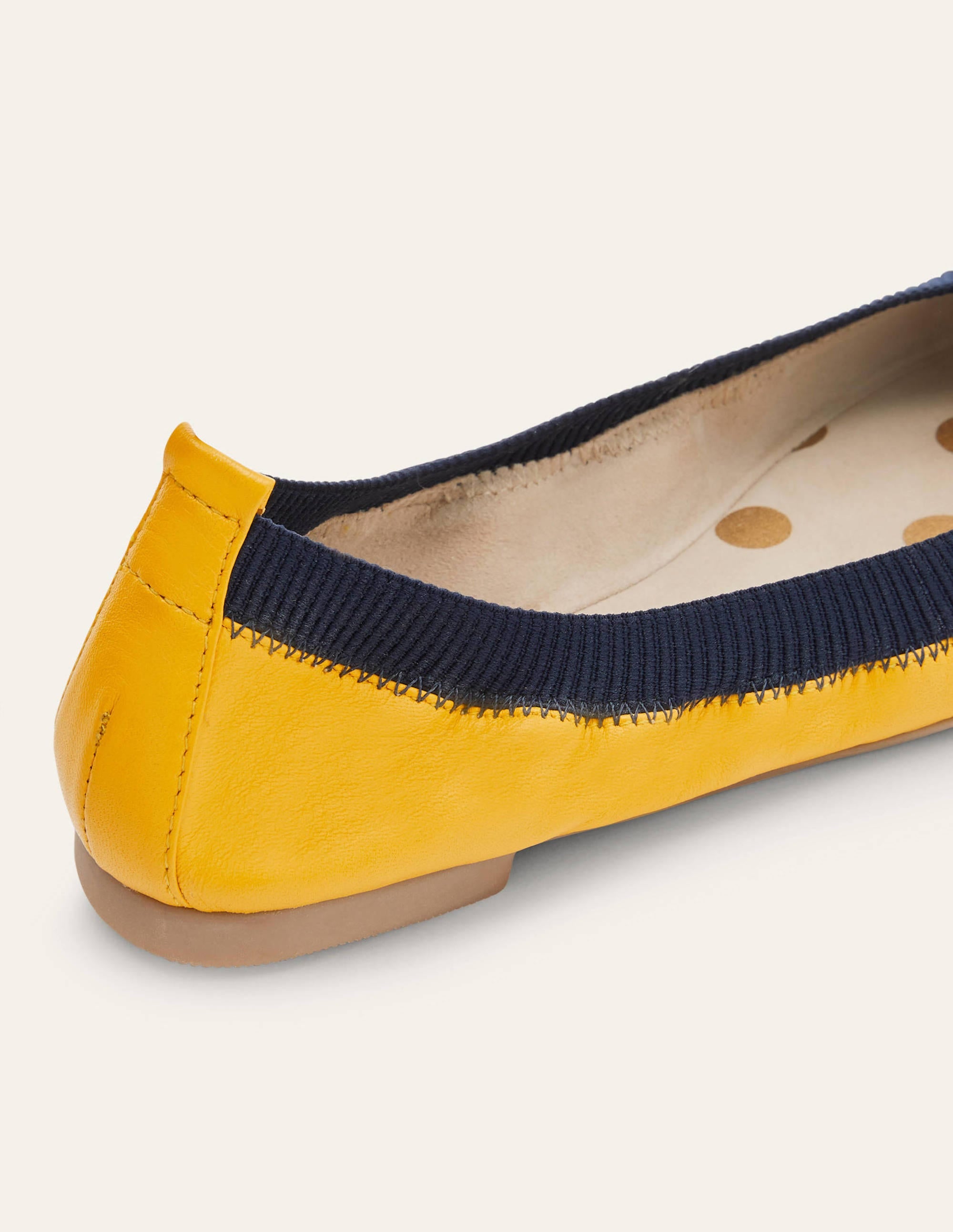 Hettie Flexible Ballerinas-Honiggold/Navy - Image 3