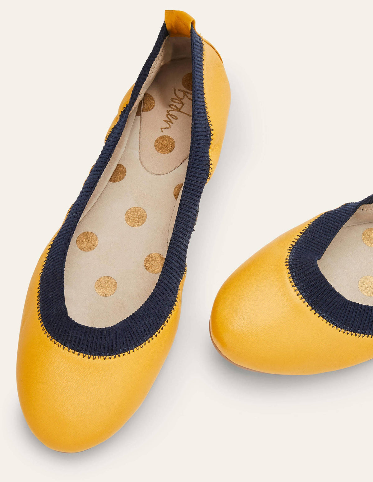 Hettie Flexible Ballerinas-Honiggold/Navy - Image 1