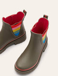Bamburgh Gummistiefel-Klassisches Khaki/Kirschrot