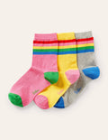 Knöchelsocken im 3er-Pack-Bunt, Gestreift