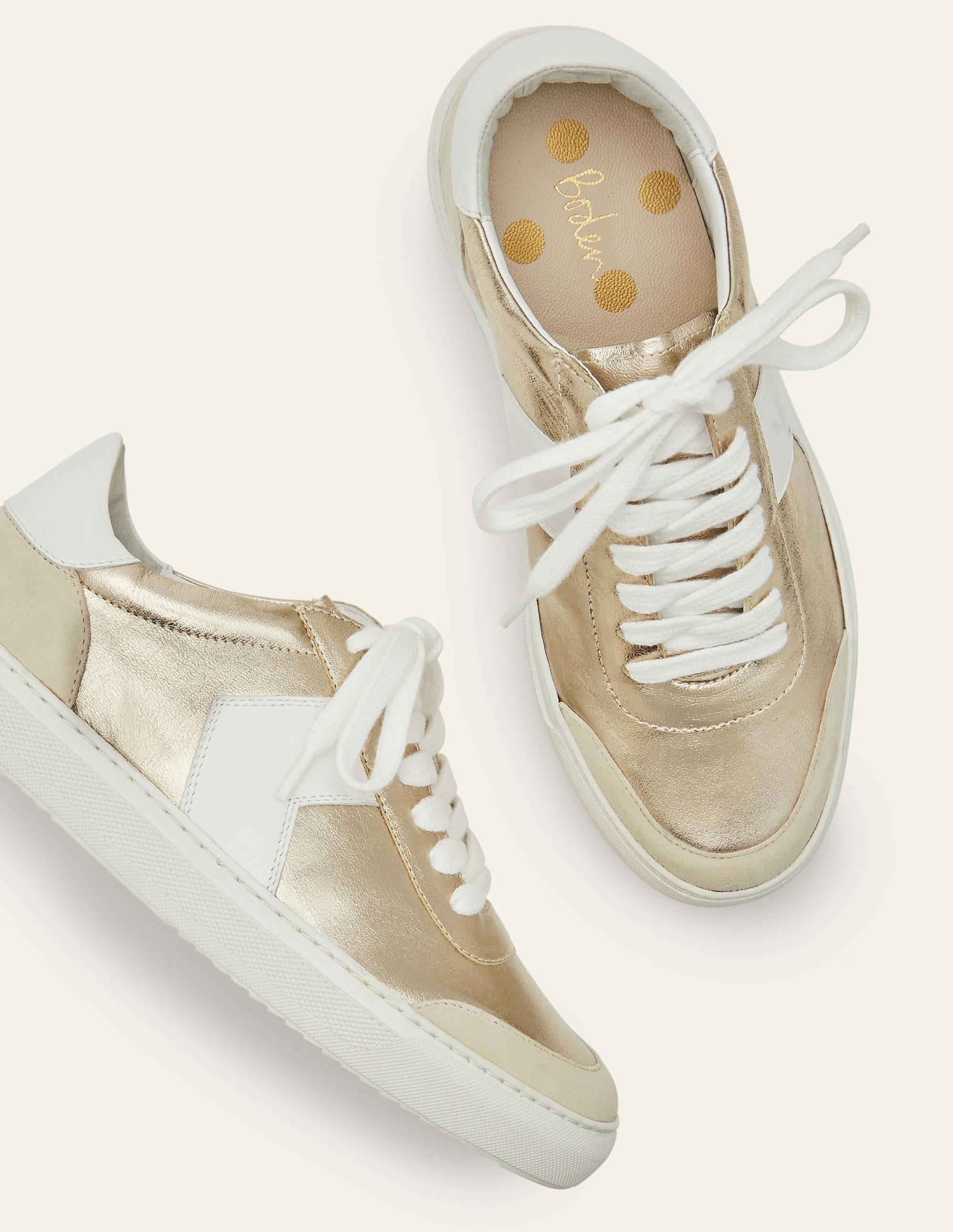 Helen Turnschuhe mit Zickzackmuster-Metallic-Gold - Image 4