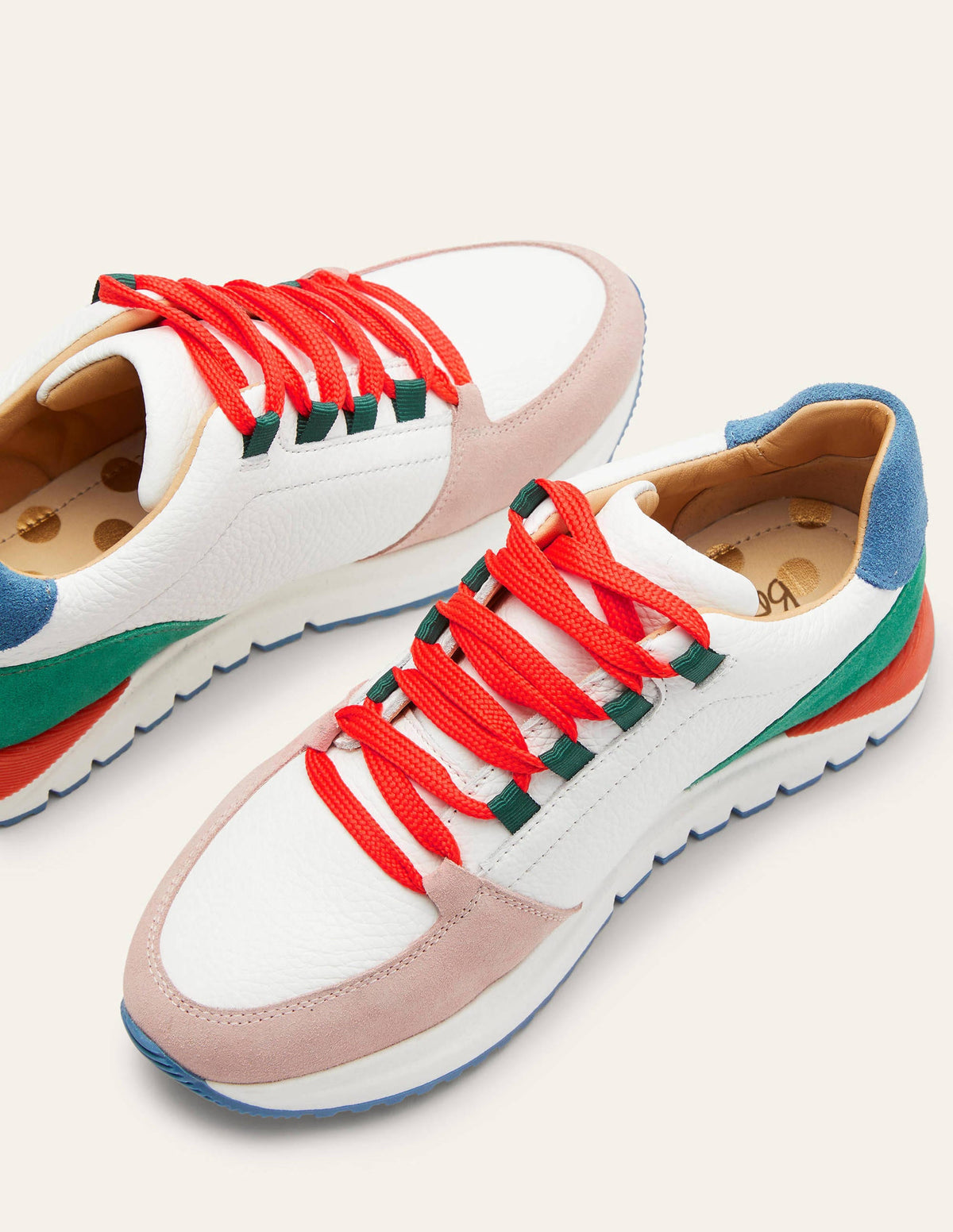 Klassische Turnschuhe-Weiß/Kirschrot/Blau - Image 1