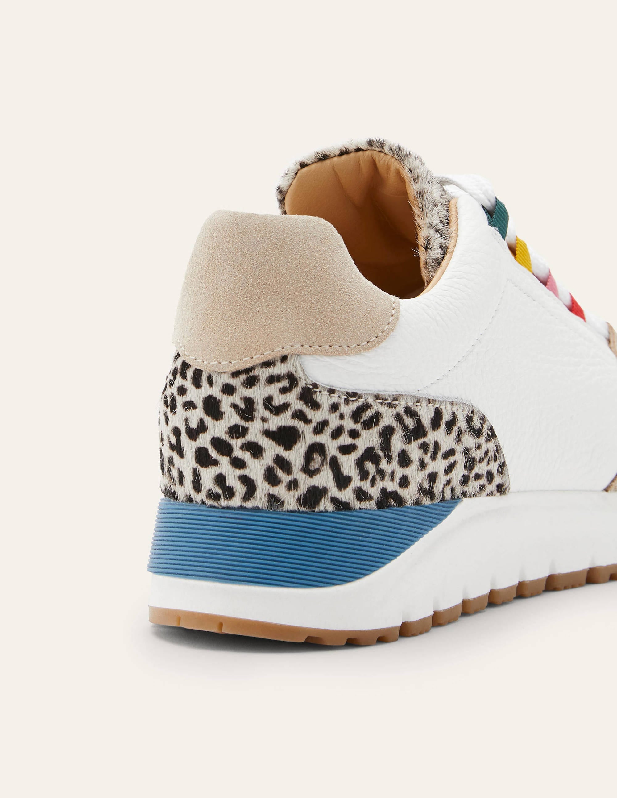 Klassische Turnschuhe-Weiß/Blau, Leopardenmuster - Image 3