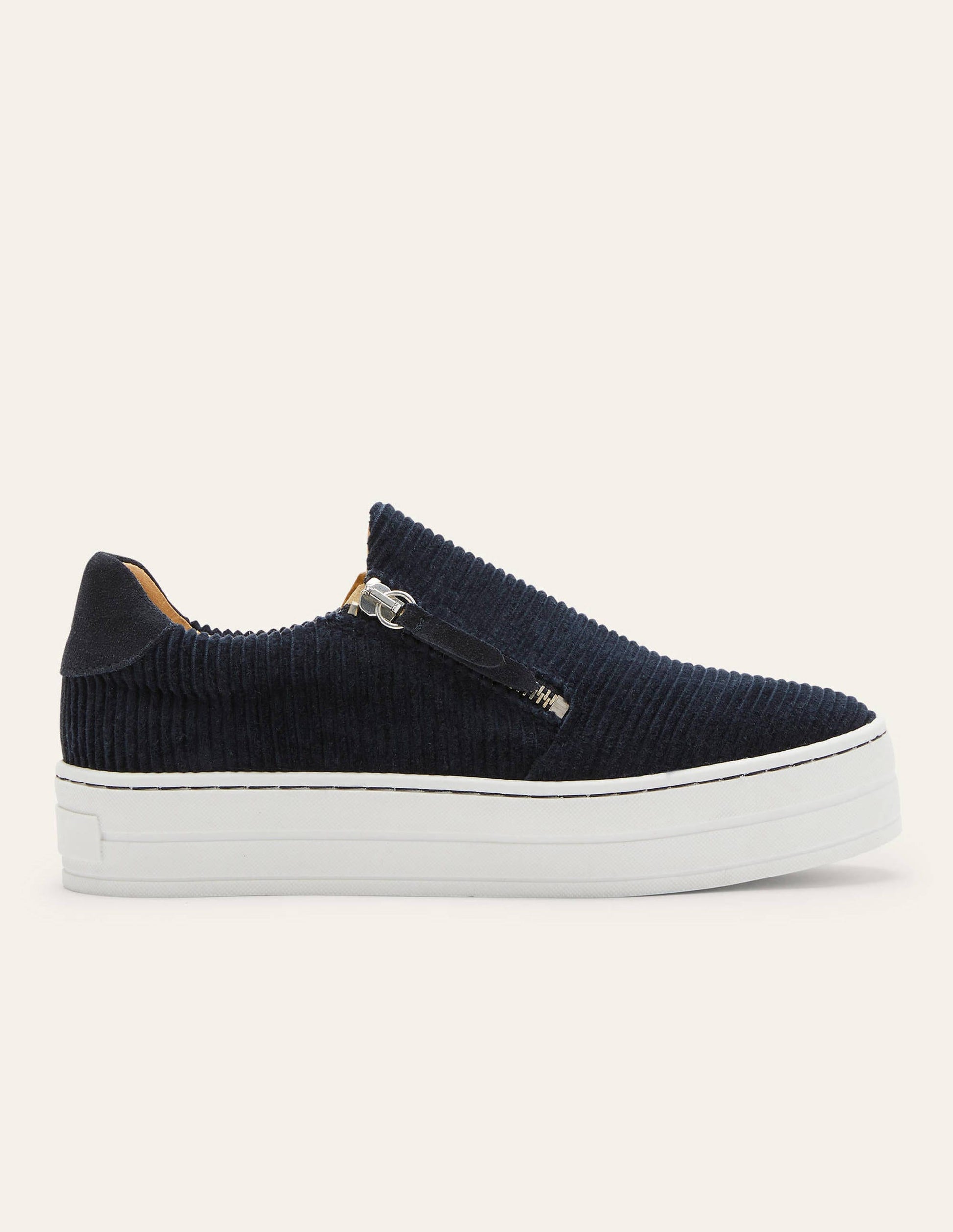 Plateau-Turnschuhe mit Reißverschluss-Navy, Cord-2