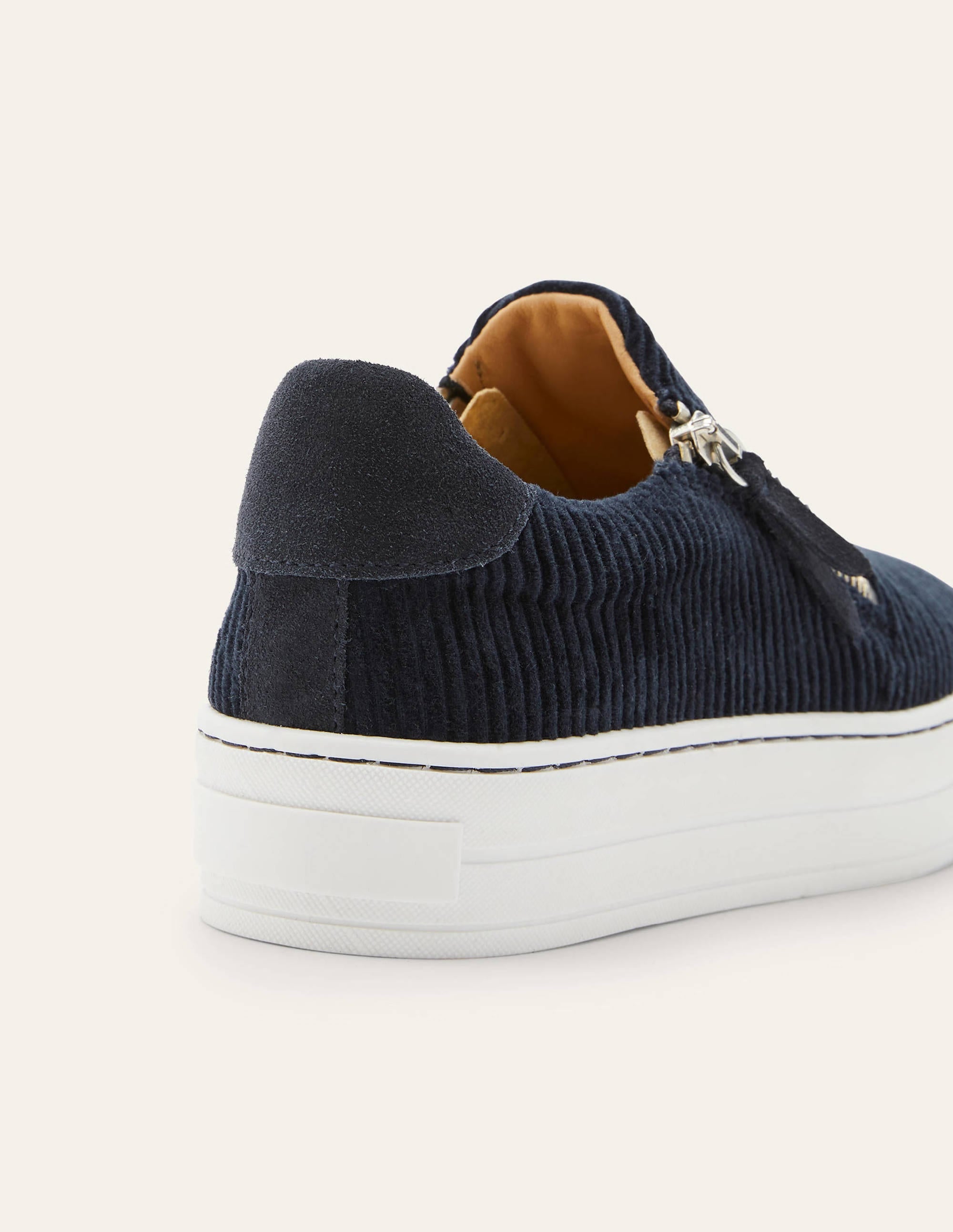 Plateau-Turnschuhe mit Reißverschluss-Navy, Cord - Image 3