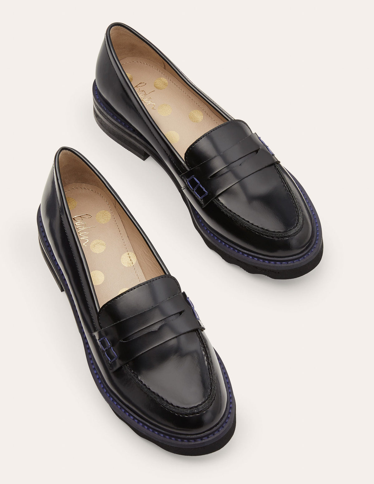 Pennyloafer mit breiter Sohle-Schwarz/Navy-1