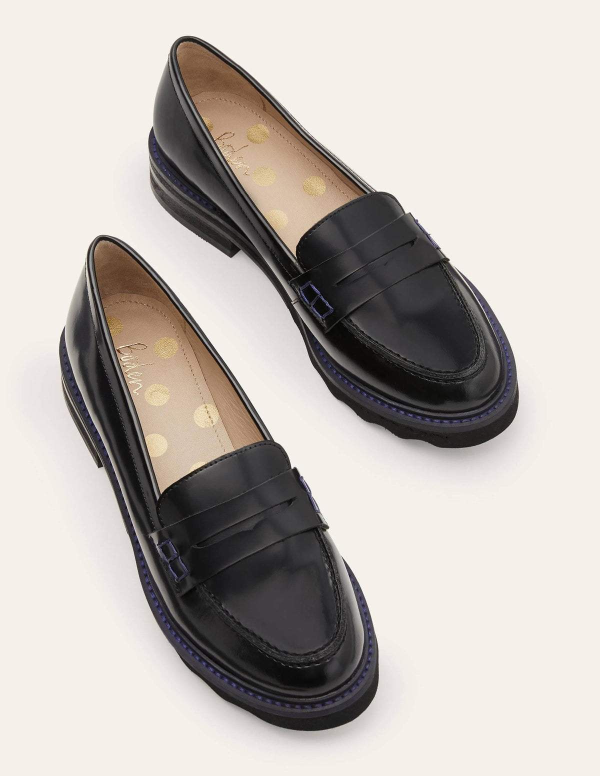 Pennyloafer mit breiter Sohle-Schwarz/Navy - Image 6
