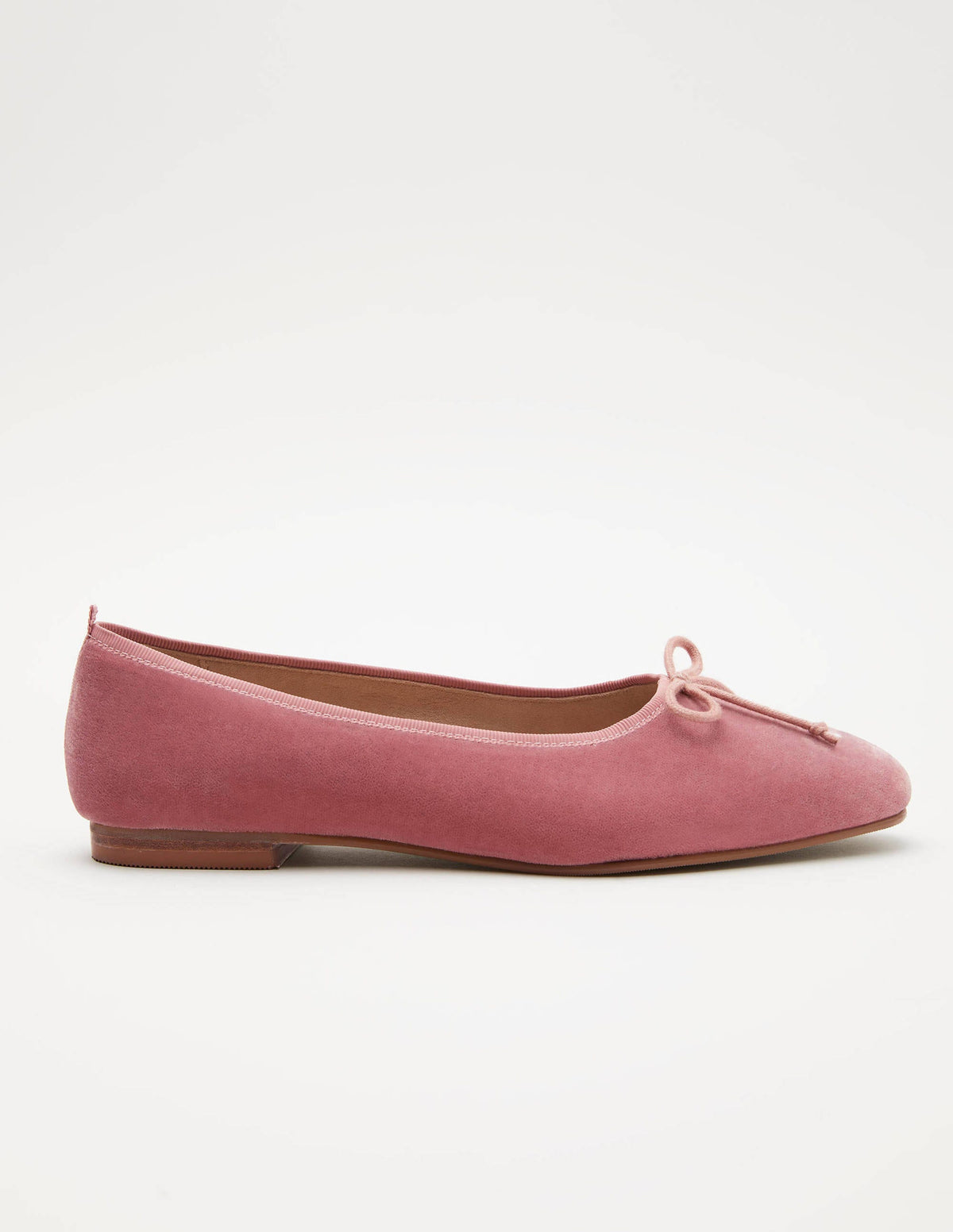 Hochgeschnittene Ballerinas-Graurosa, Samt-1
