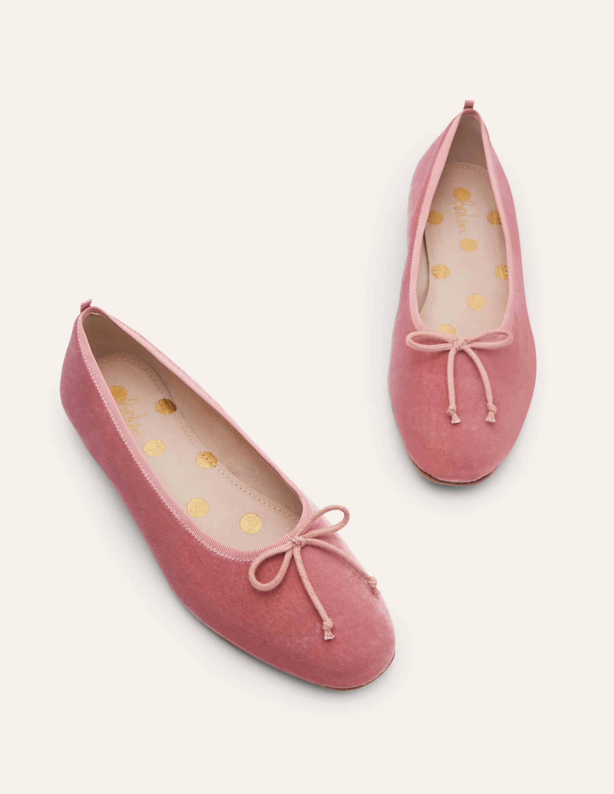 Hochgeschnittene Ballerinas-Graurosa, Samt - Image 2