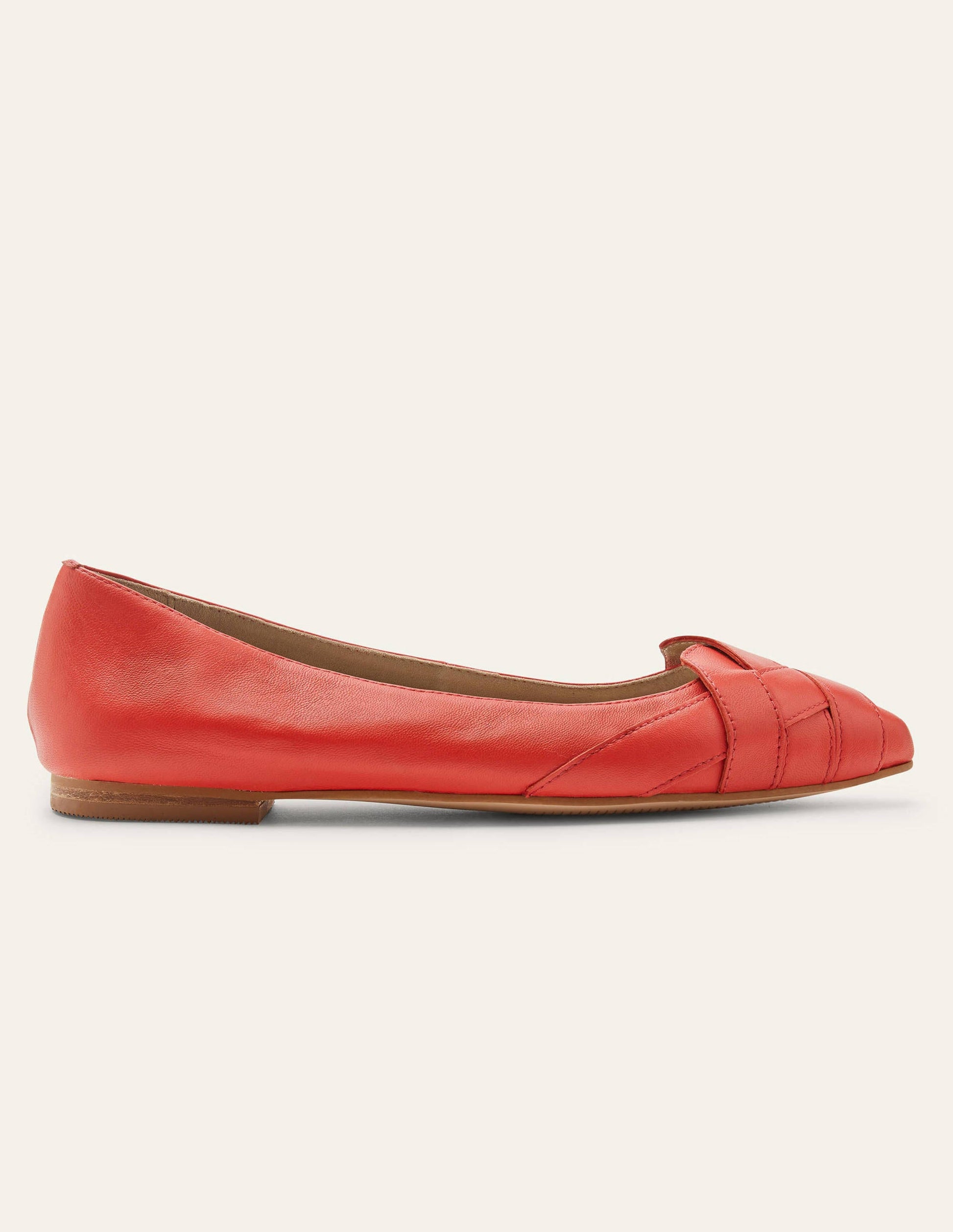 Woven Toe Ballerinas-Cherry Red-3