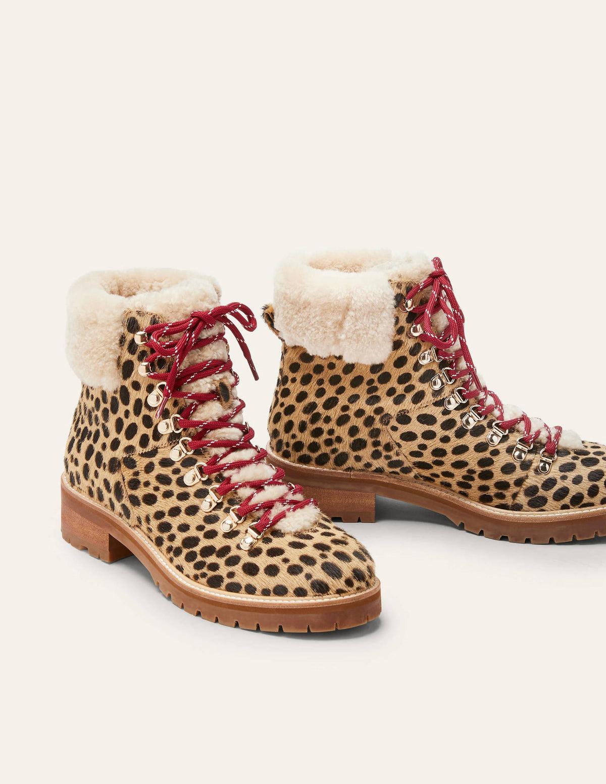 Wanderstiefel zum Schnüren-Hellbraun, Leopardenmuster - Image 2