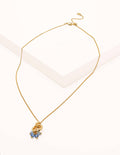 Hammered Beaded Pendant-Blue