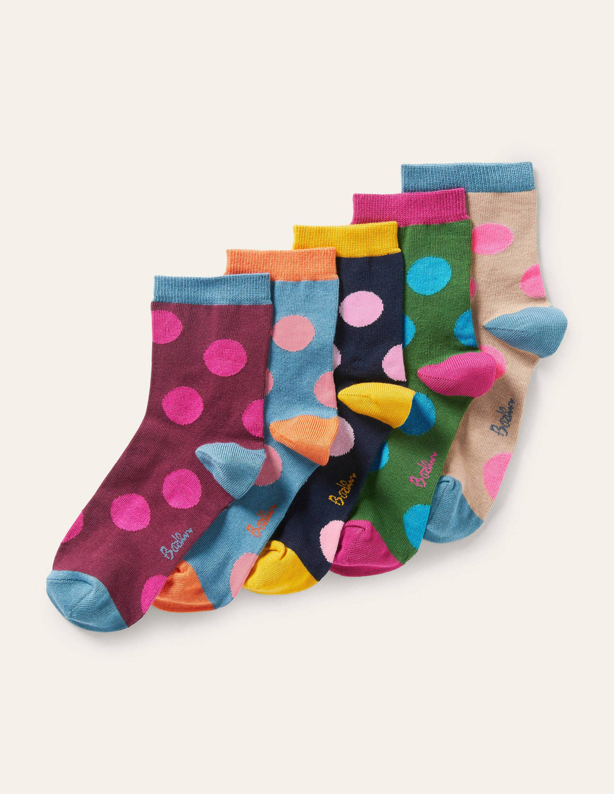 5 paires de socquettes-Pois - Image 1