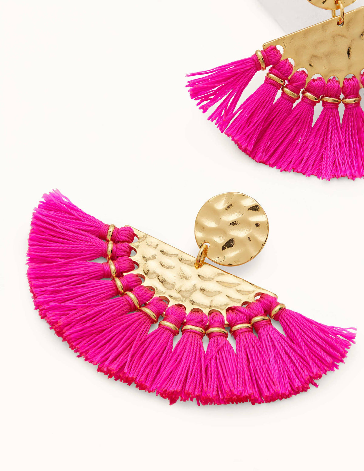 Statement-Ohrringe mit Quasten-Pink - Image 2