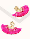 Statement-Ohrringe mit Quasten-Pink