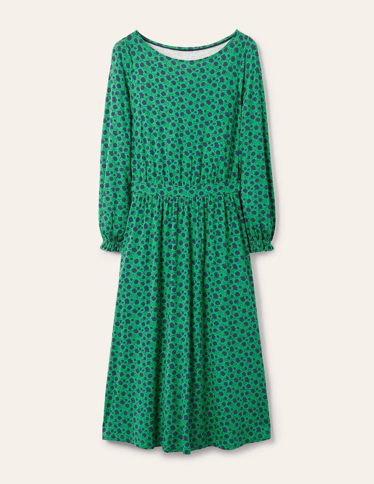 Evelyn Jersey-Midikleid-Baumgrün, Knospen mit Blättern-6