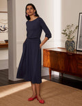 Evelyn Jersey-Midikleid-Marineblau