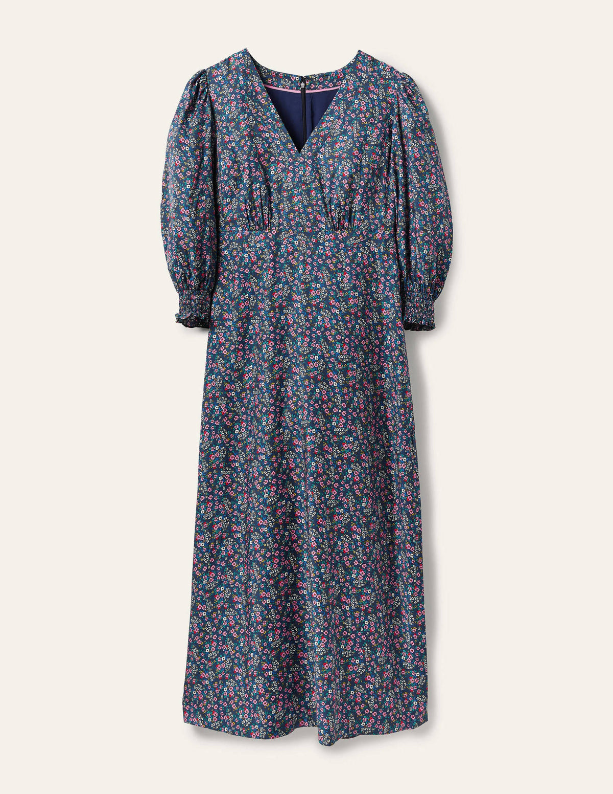 Robe midi Iris-Bleu galaxie, motif Pretty Floral - Image 6