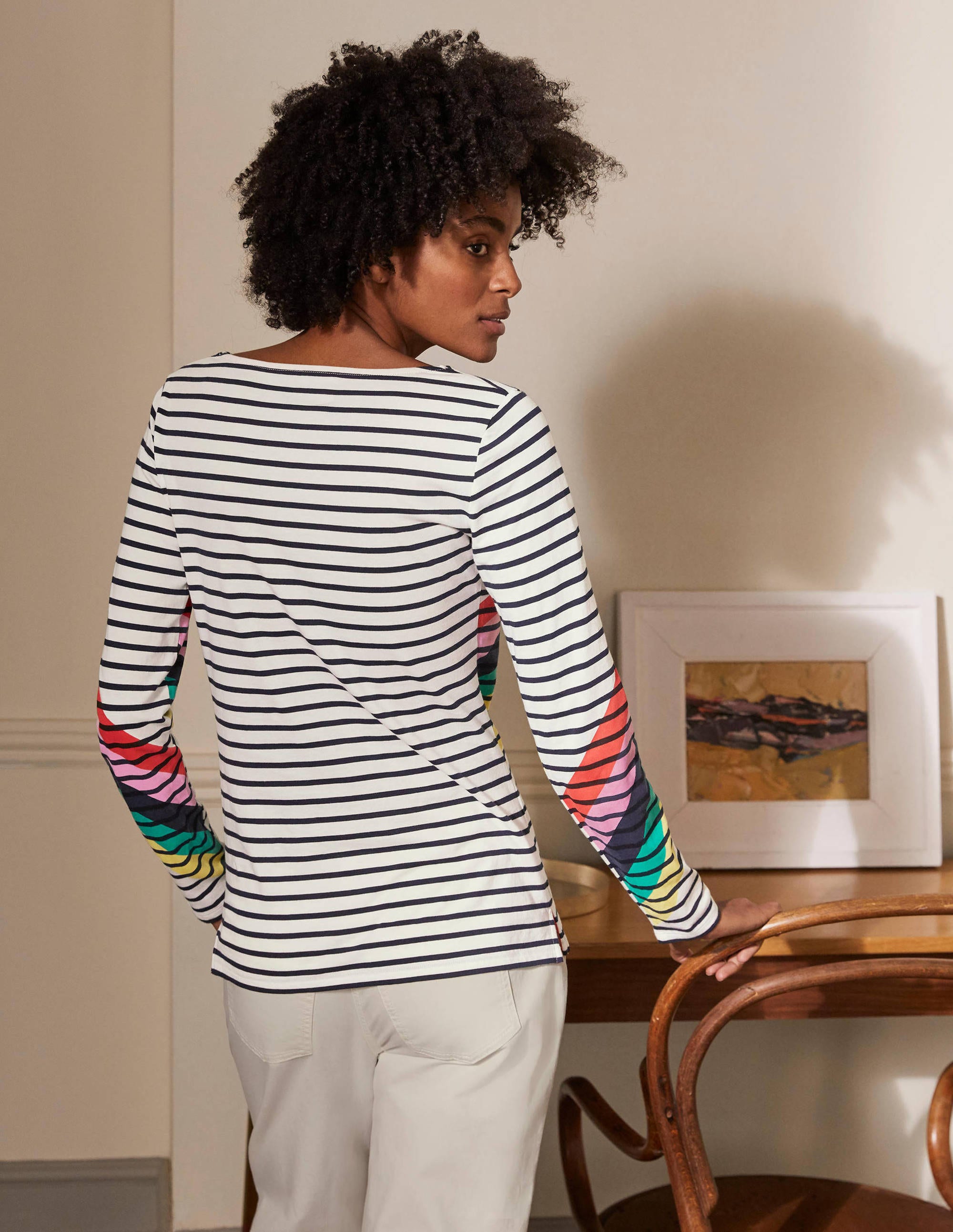 Langärmliges Bretonshirt-Regenbogen, Platzierte Bretonstreifen - Image 3