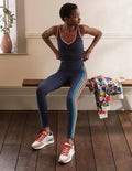 Leggings mit hohem Bund-Navy/Bunt, Seitenstreifen