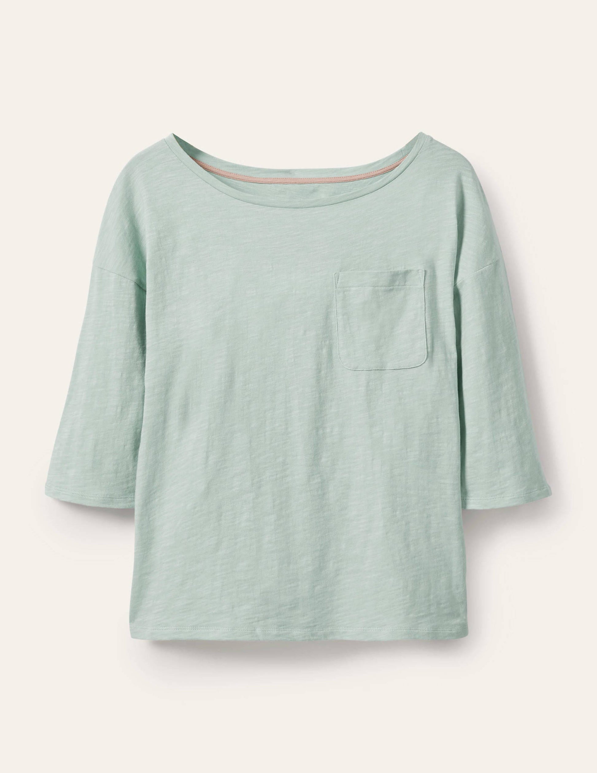 Le T-shirt à col bateau en coton-Eau douce-5