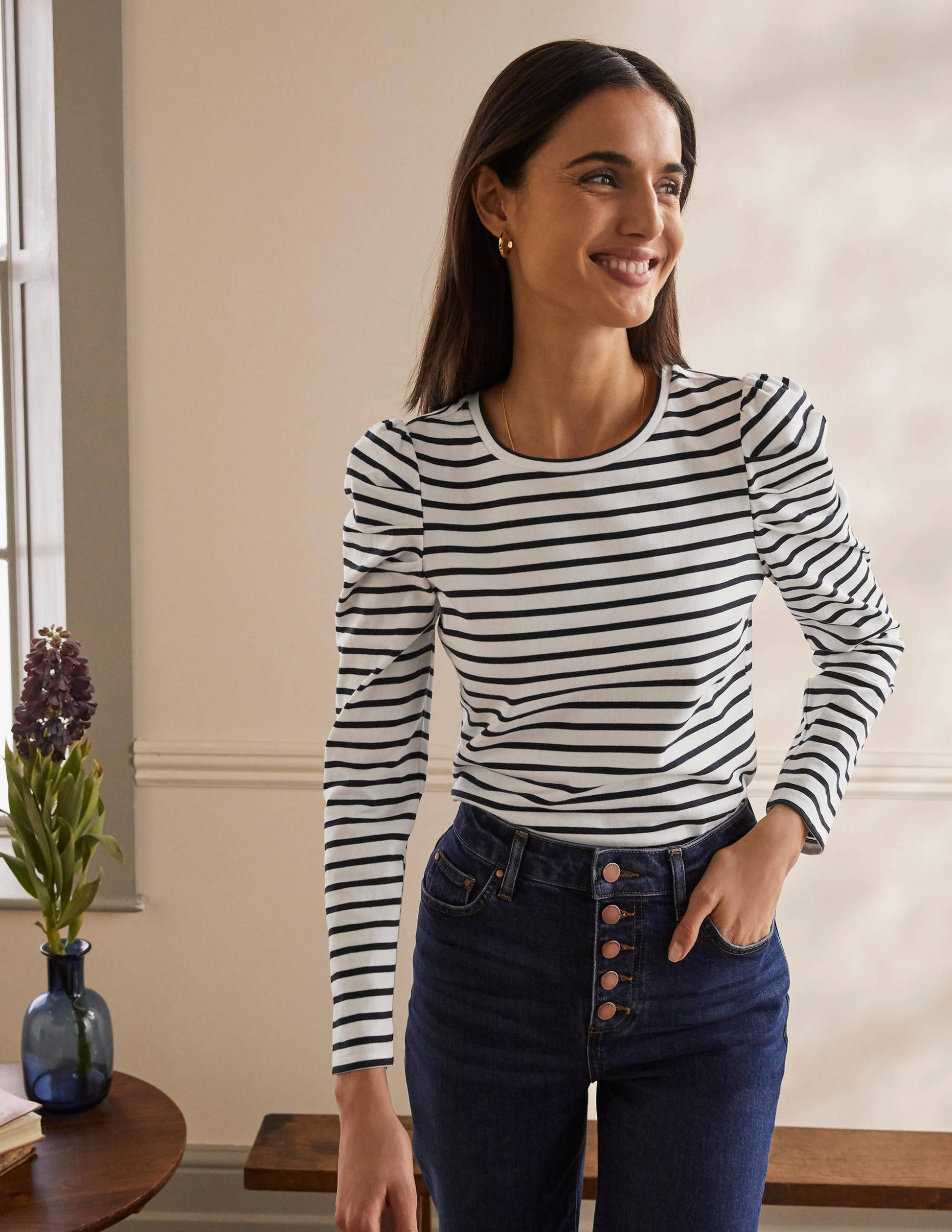 Imogen Bretonshirt-Naturweiß/Navy-1