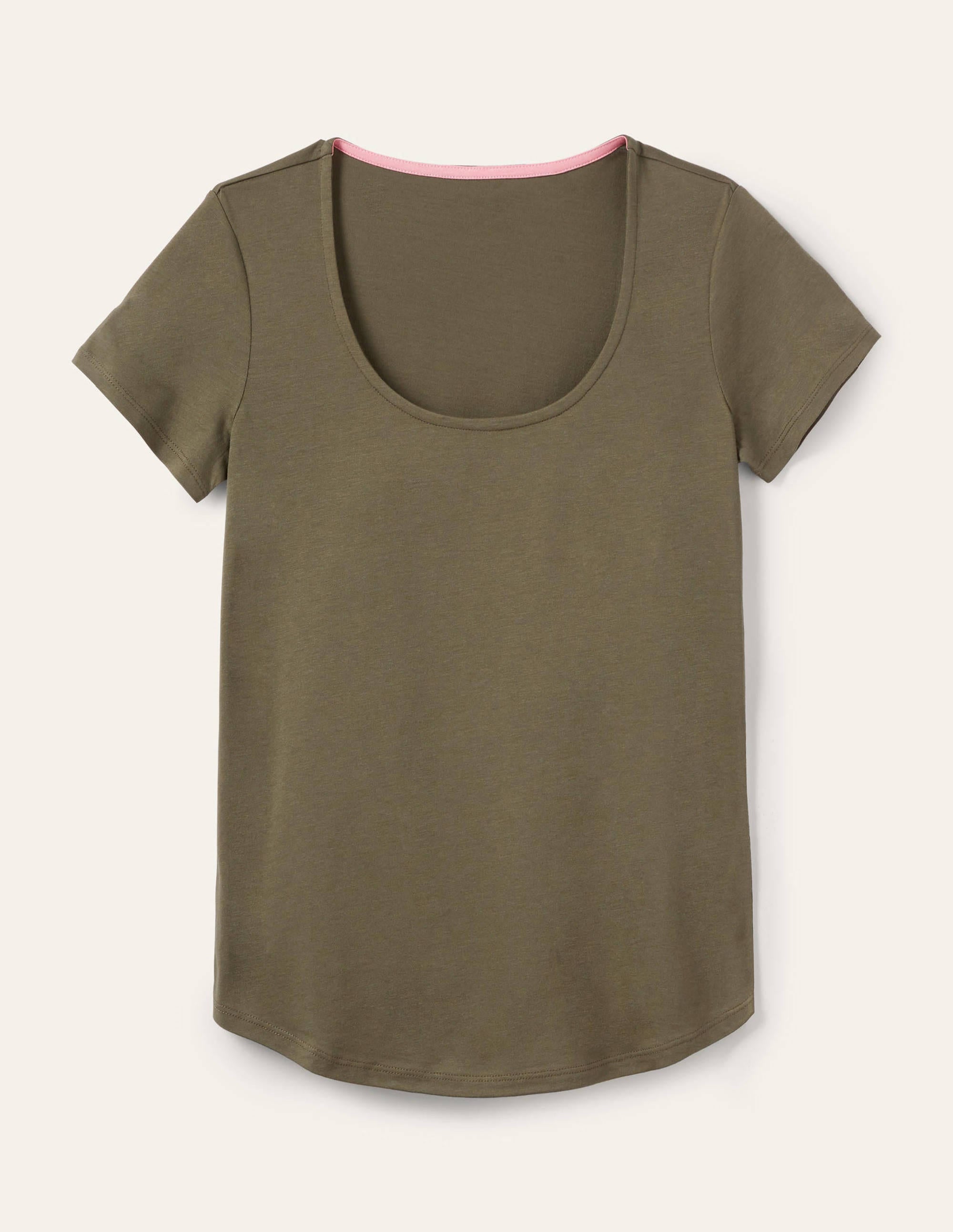 Superweiches T-shirt mit Rundhalsausschnitt-Klassisches Khaki - Image 5