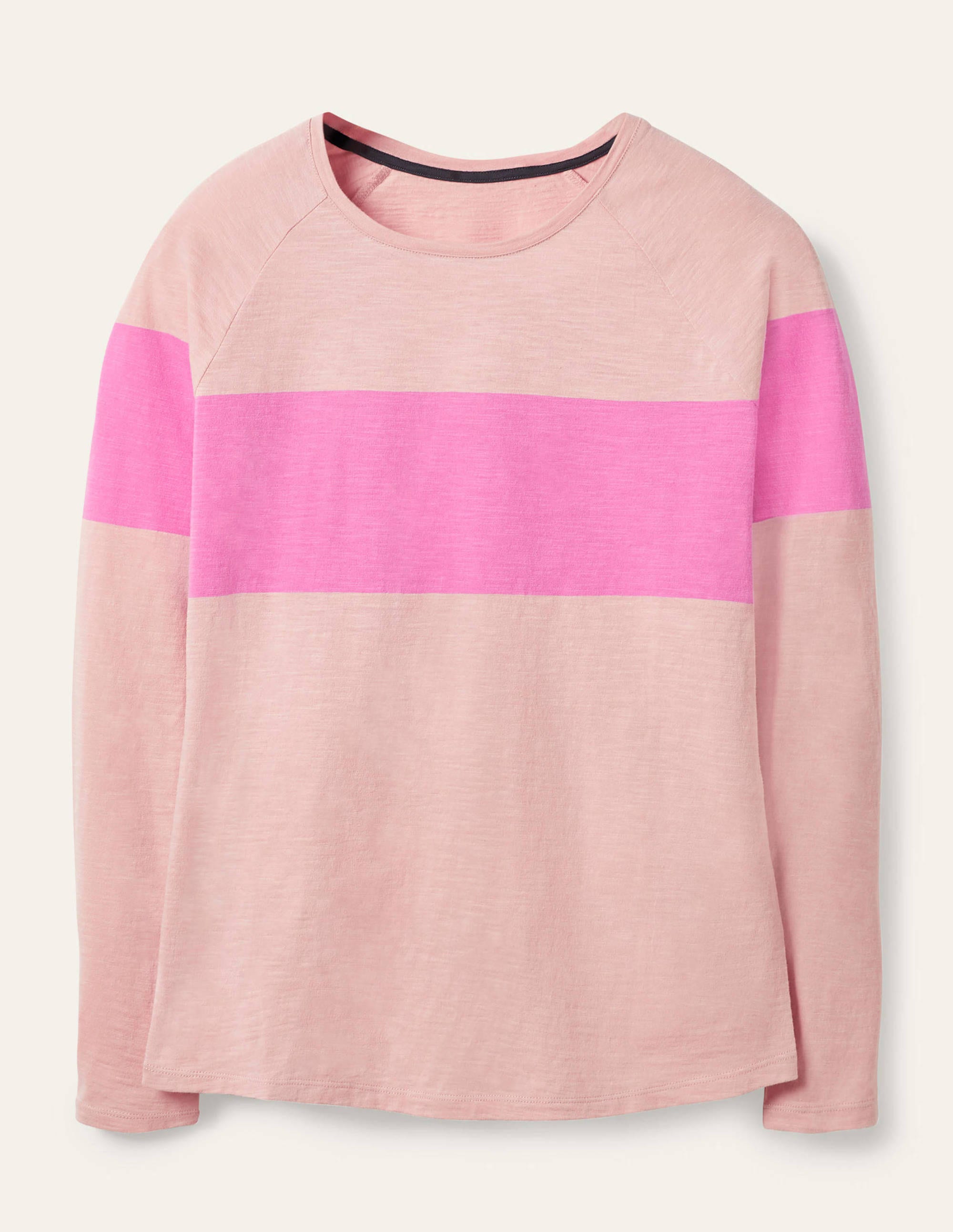 Lorna Jerseyoberteil im Baseball-Stil-Milchshake/Rosa, Gestreift - Image 5