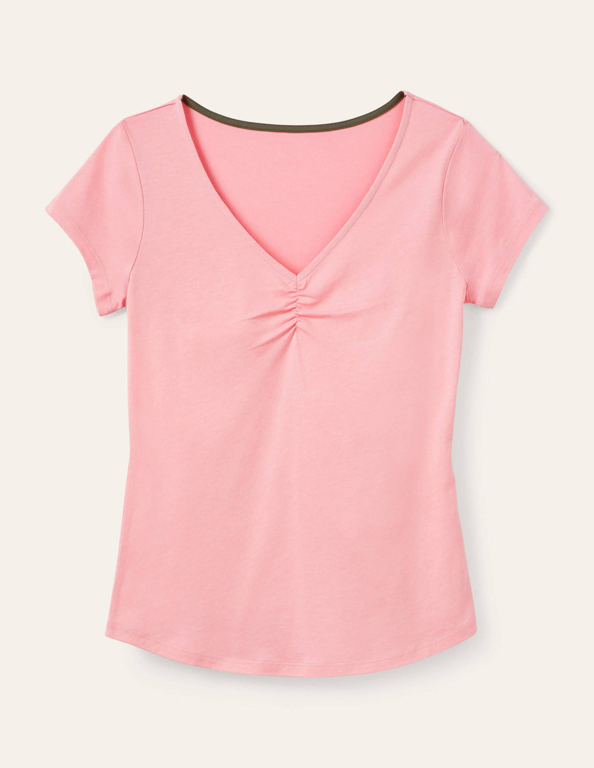 Supersoft Ruched V-Neck Top-Formica Pink - Image 5