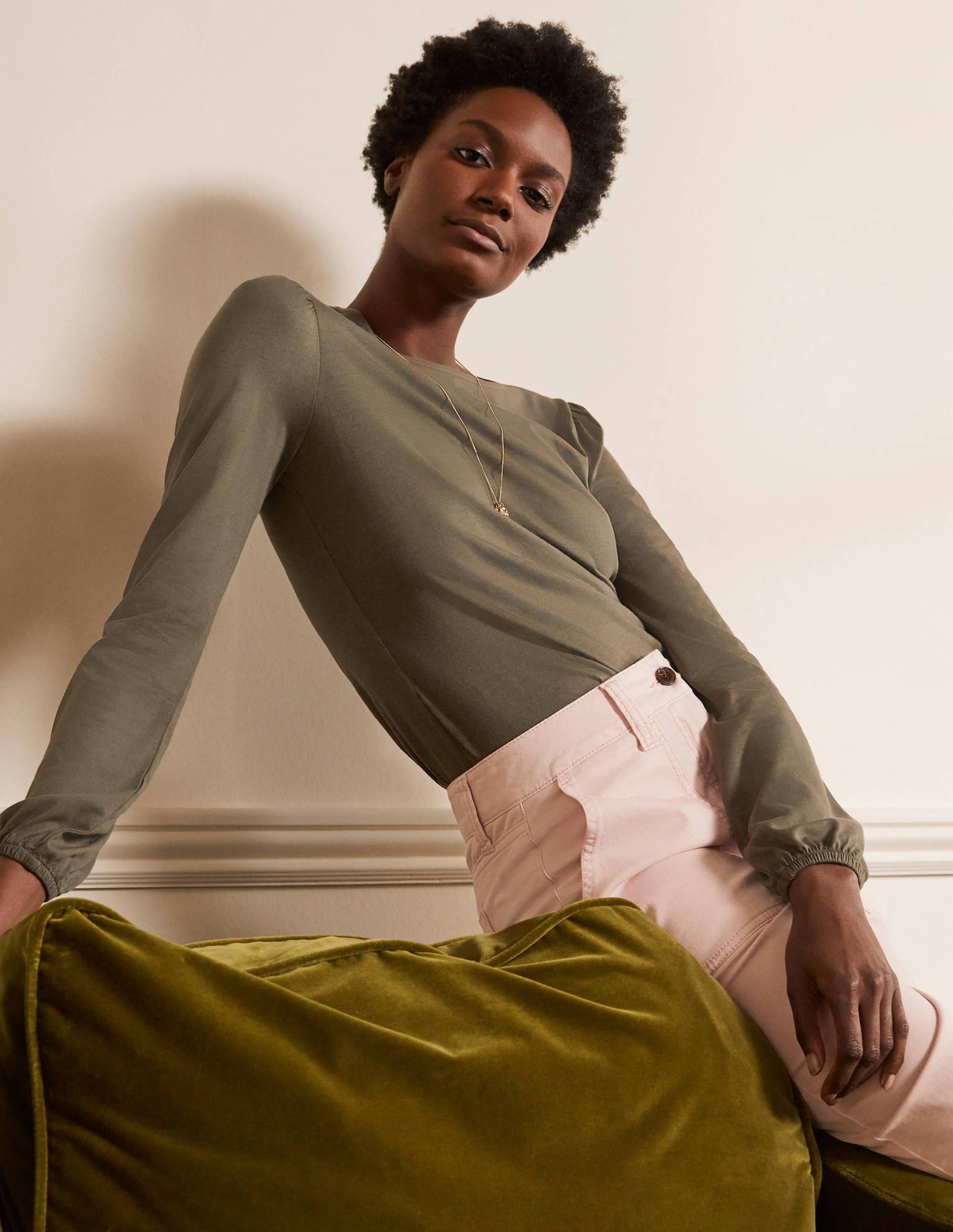 Supersoft Long Sleeve Top-Classic Khaki - Image 1