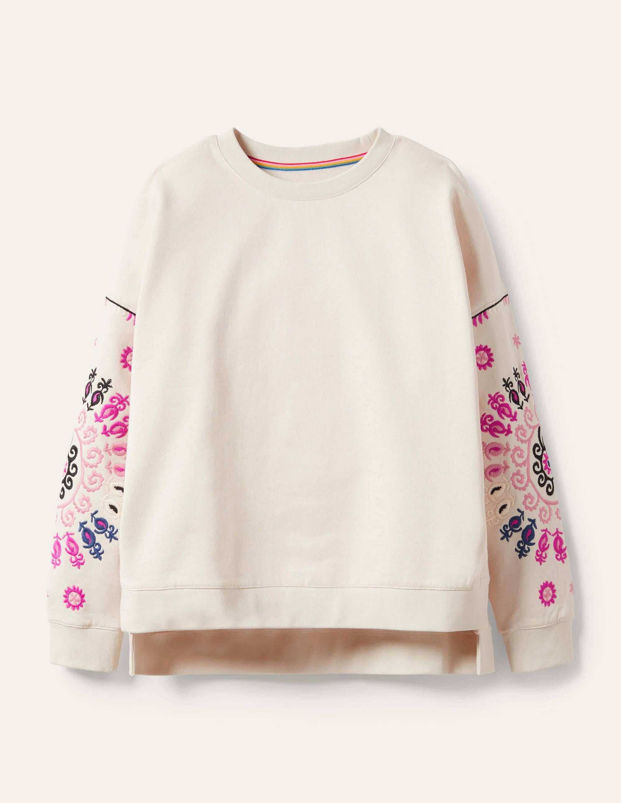 Interest Sweatshirt-Ivory, Multi Embroidery - Image 5