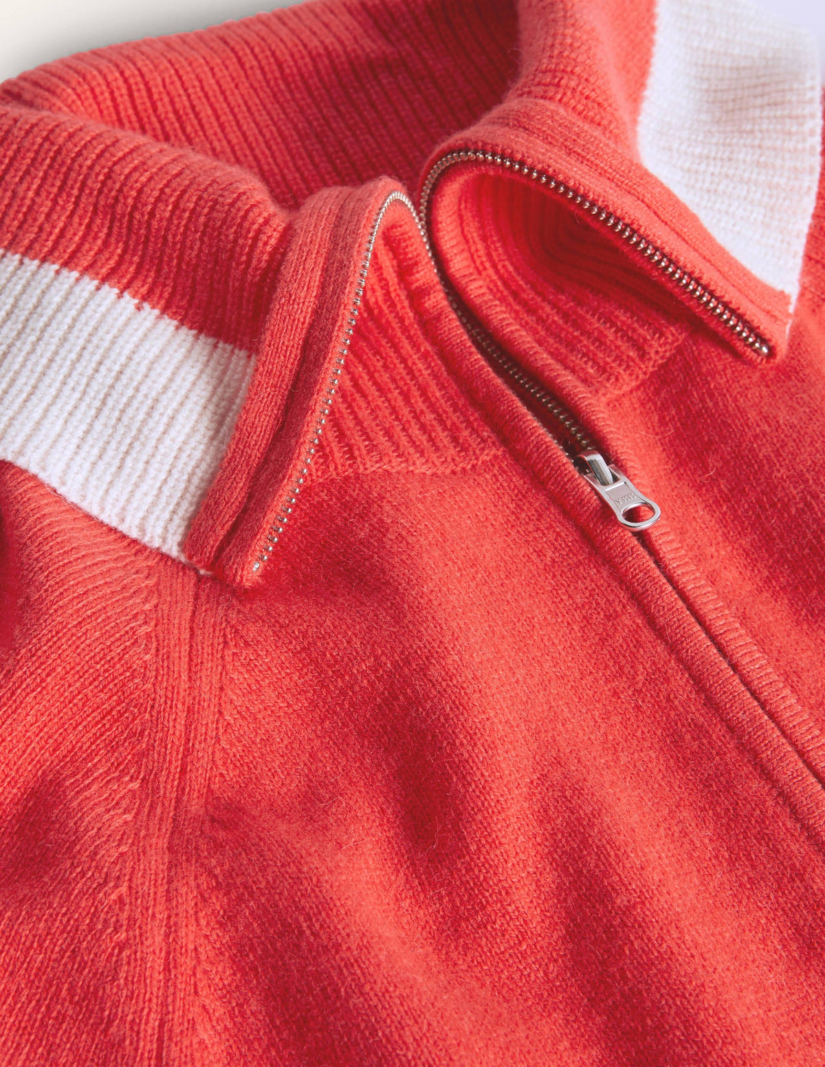 Cardigan mit Reißverschluss und Kragen-Kirschrot-6