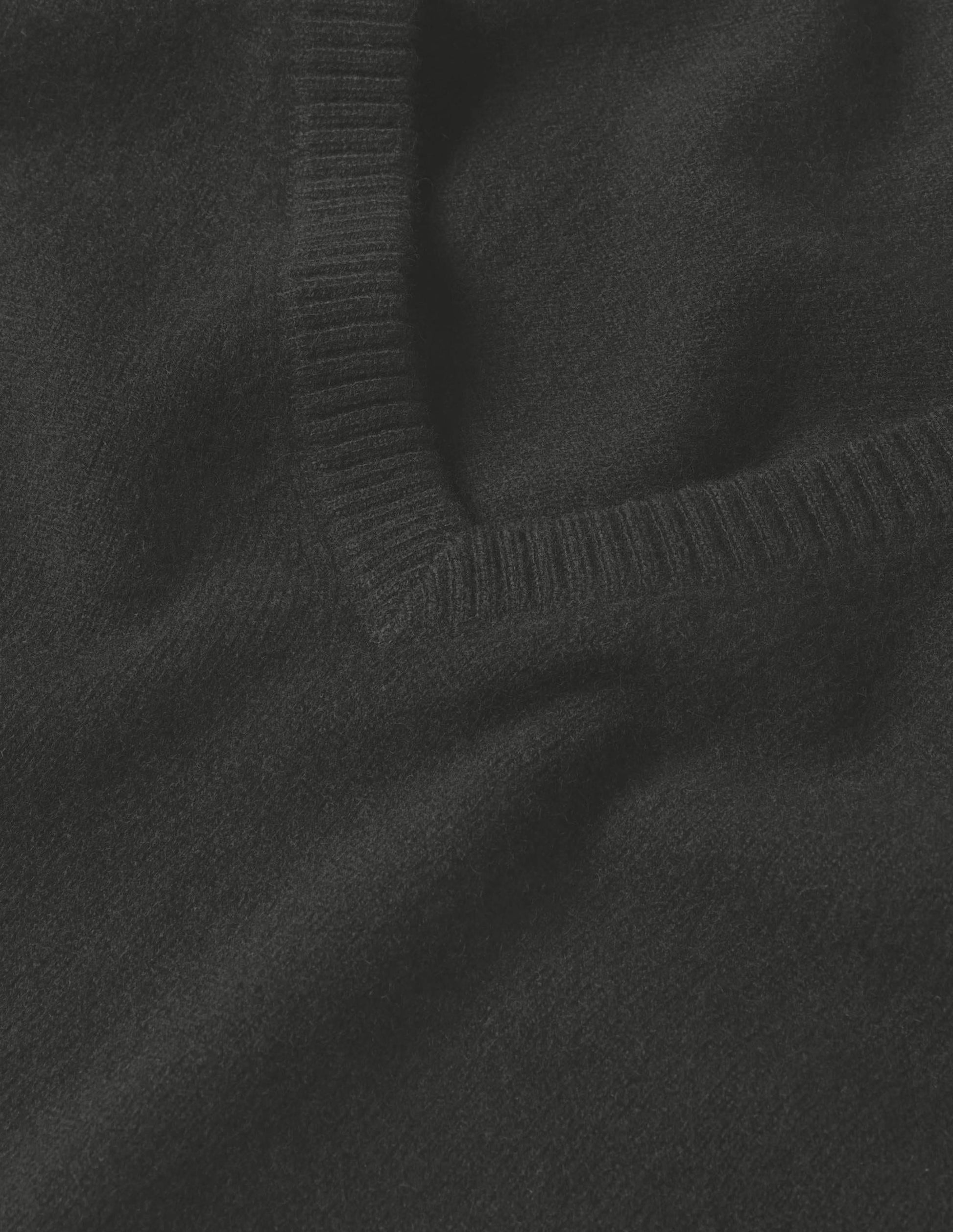 Lässiger Kaschmirpullover mit V-Ausschnitt-Schwarz-6