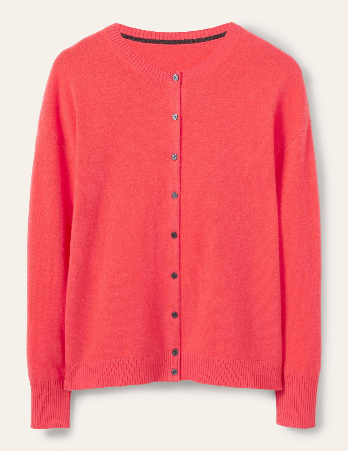 Bequemer Kaschmircardigan-Korallenrot-5
