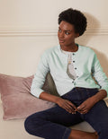Cardigan en cachemire-Bleu turquoise