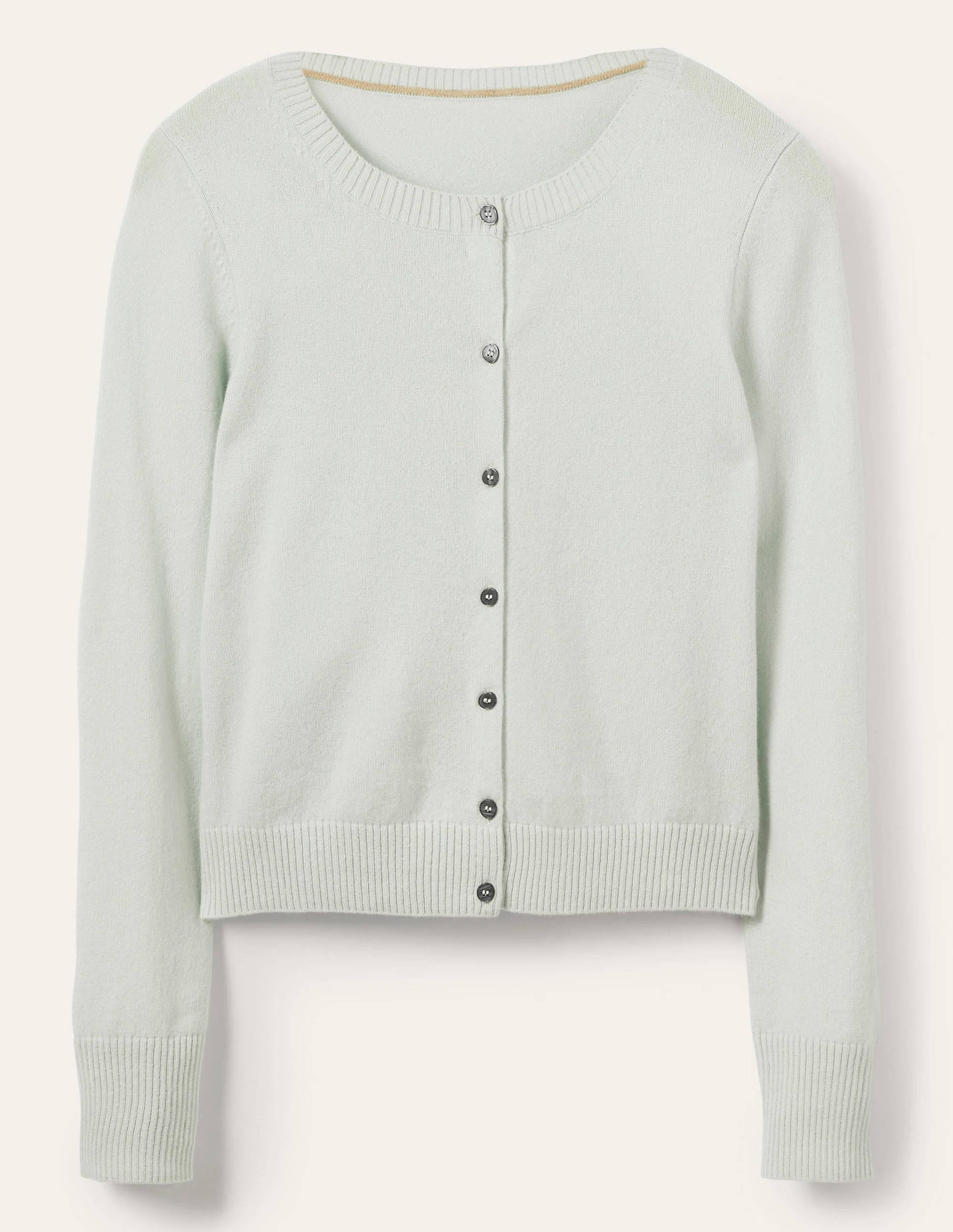 Kurz geschnittener Kaschmircardigan-Aquamarinblau-5
